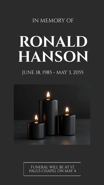 Free Simple Funeral Instagram Story Template to Edit Online