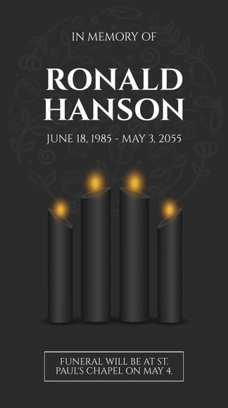 Free Simple Funeral Whatsapp Post Template to Edit Online