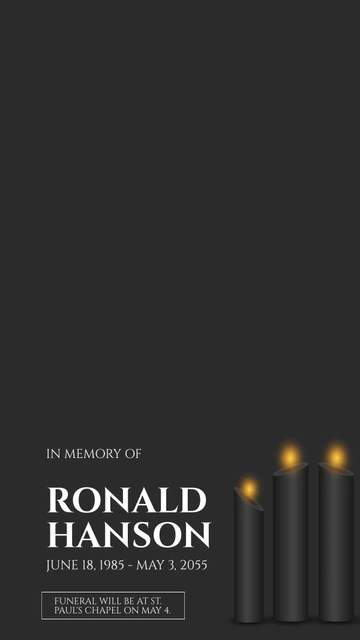 Free Simple Funeral Snapchat Geofilter Template to Edit Online