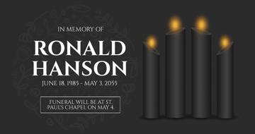 Free Simple Funeral Facebook Post Template to Edit Online