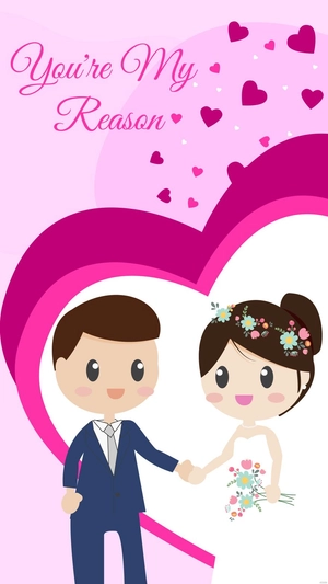 Cute Wedding Mobile Wallpaper