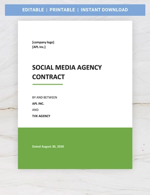 Social Media Agency Contract Template