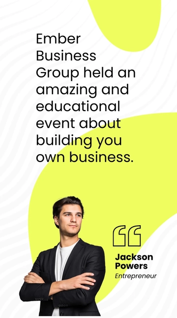 Free Business Event Testimonial Whatsapp Post Template to Edit Online
