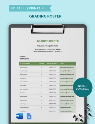 Grading Roster Template