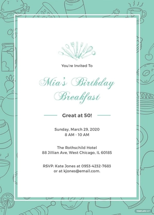 Birthday Breakfast Invitation Template