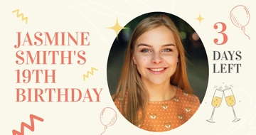 Free Birthday Countdown Facebook Post Template to Edit Online