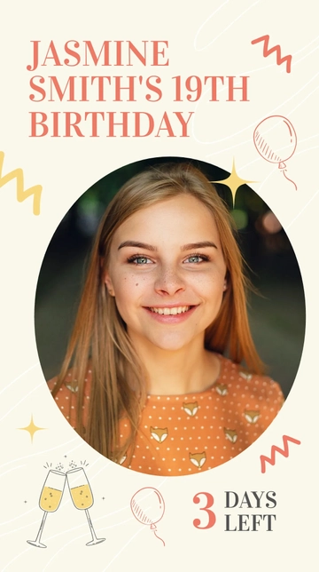 Free Birthday Countdown Instagram Story Template to Edit Online