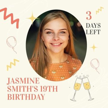 Free Birthday Countdown Linkedin Post Template to Edit Online