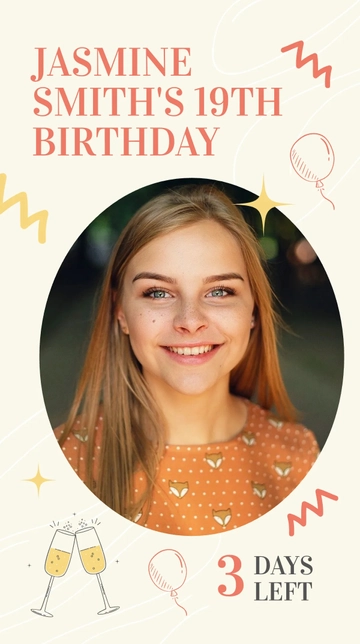 Free Birthday Countdown Whatsapp Post Template to Edit Online
