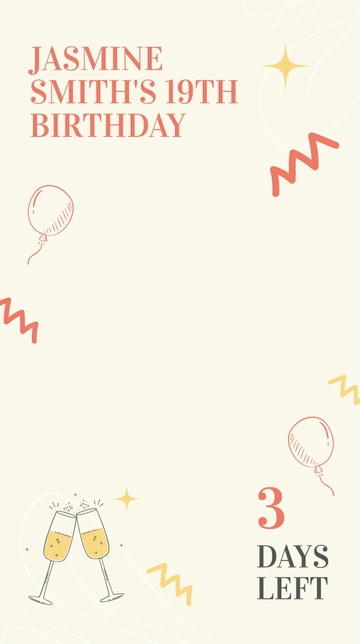 Free Birthday Countdown Snapchat Geofilter Template to Edit Online