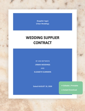 Wedding Supplier Contract Template