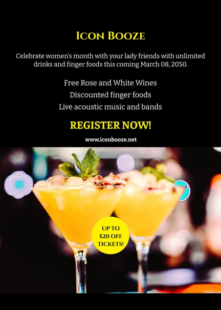 Ladies Night Bar Table Tent Template