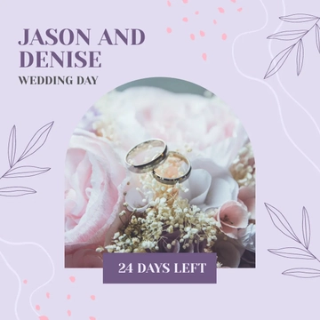 Free Wedding Day Countdown Instagram Post Template to Edit Online