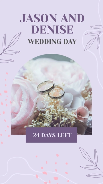 Free Wedding Day Countdown Instagram Story Template to Edit Online