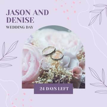 Free Wedding Day Countdown Linkedin Post Template to Edit Online