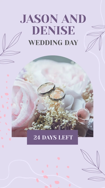 Free Wedding Day Countdown Whatsapp Post Template to Edit Online