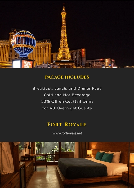 Hotel Room Service Table Tent Template