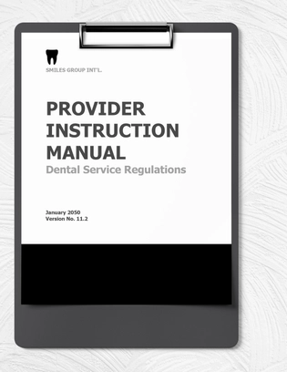 Provider Instruction Manual Template