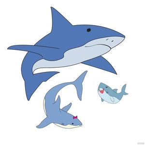 Shark Family Vector