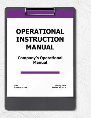 Operational Instruction Manual Template