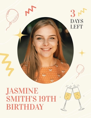 Birthday Countdown Flyer Template