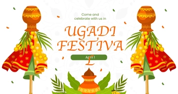 Free Ugadi Festival Facebook Post Template to Edit Online