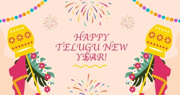 Free Happy Telugu New Year Facebook Post Template to Edit Online