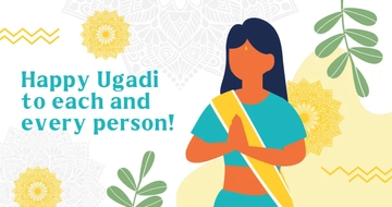 Free Ugadi Greetings Facebook Post Template to Edit Online