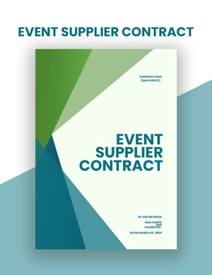 Event Supplier Contract Template Event Supplier Contract Template