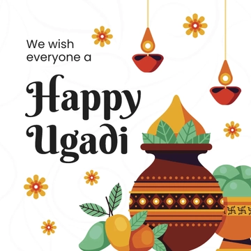 Free Ugadi Wishes Instagram Post Template to Edit Online