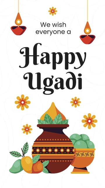 Free Ugadi Wishes Whatsapp Post Template to Edit Online