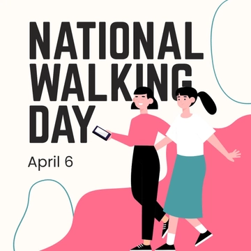 Free National Walking Day Instagram Post Template to Edit Online