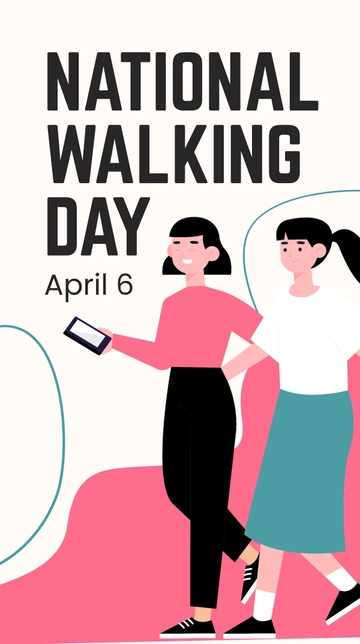 Free National Walking Day Whatsapp Status Template to Edit Online