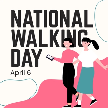 Free National Walking Day Linkedin Post Template to Edit Online