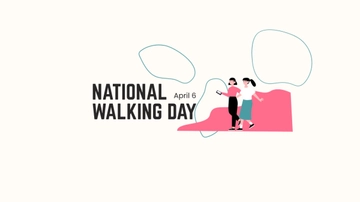 Free National Walking Day Youtube Banner Template to Edit Online