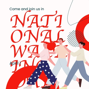 Free National Walking Day Campaign Linkedin Post Template to Edit Online