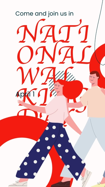 Free National Walking Day Campaign Whatsapp Status Template to Edit Online