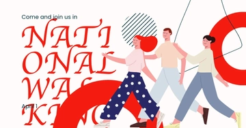 Free National Walking Day Campaign Facebook Post Template to Edit Online