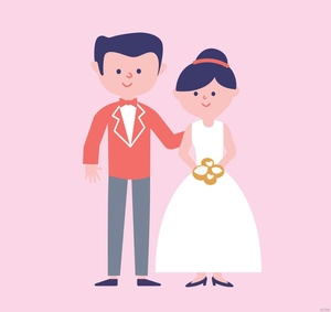 Cute Wedding Illustration