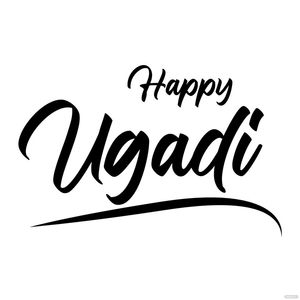 Happy Ugadi Lettering Vector