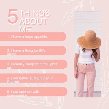 Free Things About Me Template to Edit Online
