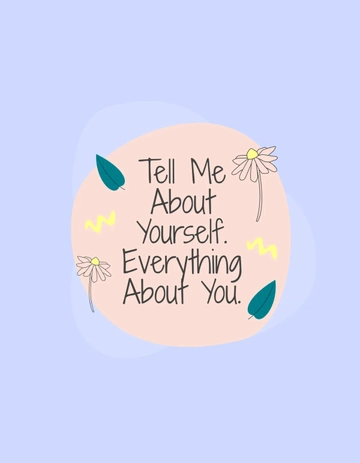 Free Tell Me About Yourself Tshirt Template to Edit Online