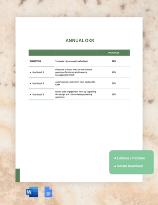 Annual OKR Template