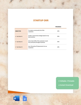 Startup OKR Template
