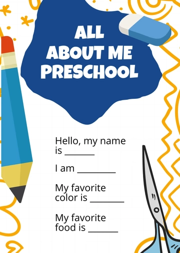 Free Basic All About Me Preschool Template to Edit Online