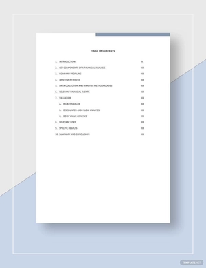Printable Financial Analysis Template Printable Financial Analysis Template