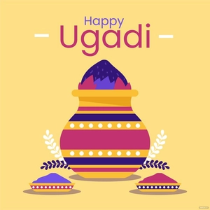Happy Ugadi Vector