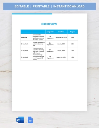OKR Review Template