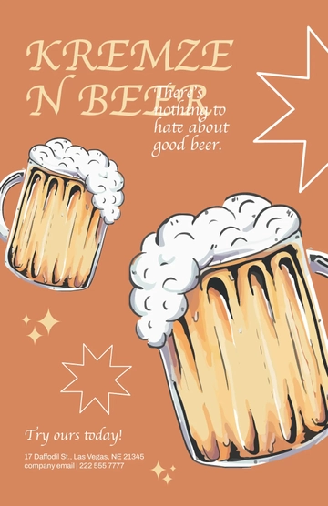 Free Beer Ad Poster Template to Edit Online