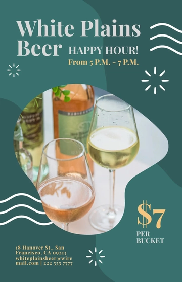 Free Happy Hour Beer Poster Template to Edit Online